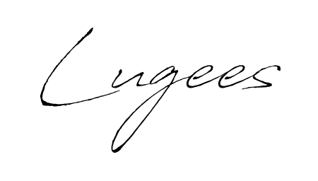 Give your name Lugees an exquisite flair with the Antro_Vectra script font. Ideal for contracts, resumes, and formal letterheads. Lugees signature style 6 images and pictures png