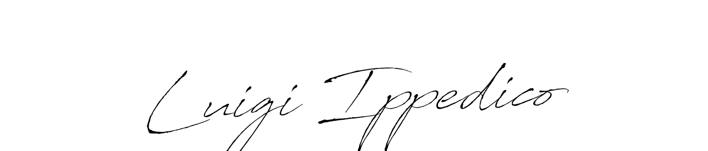 How to make Luigi Ippedico name signature. Use Antro_Vectra style for creating short signs online. This is the latest handwritten sign. Luigi Ippedico signature style 6 images and pictures png