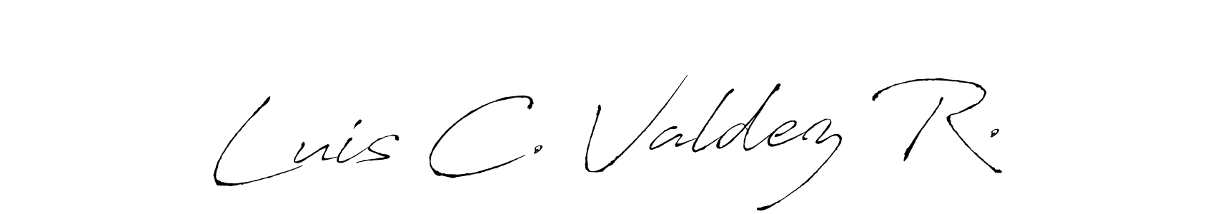 The best way (Antro_Vectra) to make a short signature is to pick only two or three words in your name. The name Luis C. Valdez R. include a total of six letters. For converting this name. Luis C. Valdez R. signature style 6 images and pictures png