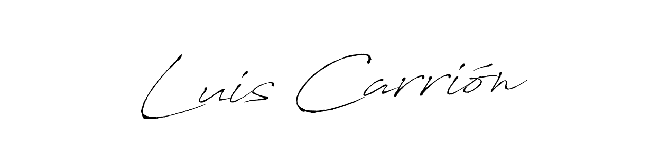 Use a signature maker to create a handwritten signature online. With this signature software, you can design (Antro_Vectra) your own signature for name Luis Carrión. Luis Carrión signature style 6 images and pictures png