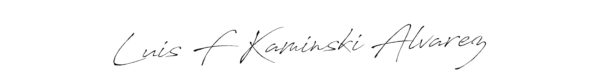 Create a beautiful signature design for name Luis F Kaminski Alvarez. With this signature (Antro_Vectra) fonts, you can make a handwritten signature for free. Luis F Kaminski Alvarez signature style 6 images and pictures png