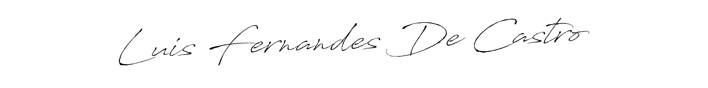 Antro_Vectra is a professional signature style that is perfect for those who want to add a touch of class to their signature. It is also a great choice for those who want to make their signature more unique. Get Luis Fernandes De Castro name to fancy signature for free. Luis Fernandes De Castro signature style 6 images and pictures png
