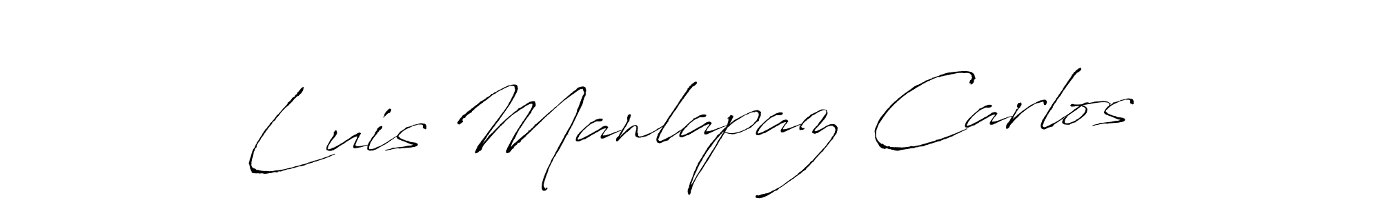 Make a beautiful signature design for name Luis Manlapaz Carlos. With this signature (Antro_Vectra) style, you can create a handwritten signature for free. Luis Manlapaz Carlos signature style 6 images and pictures png