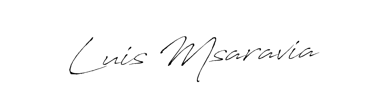 How to make Luis Msaravia name signature. Use Antro_Vectra style for creating short signs online. This is the latest handwritten sign. Luis Msaravia signature style 6 images and pictures png