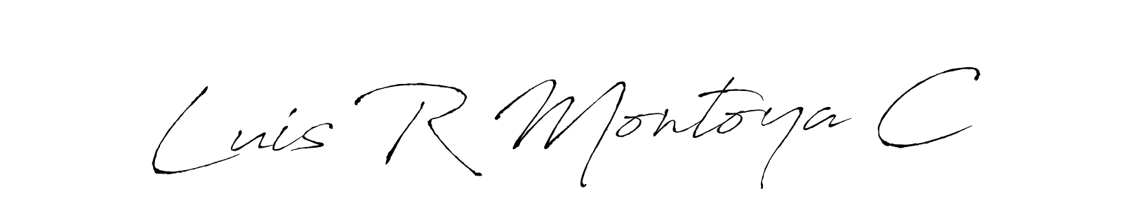 The best way (Antro_Vectra) to make a short signature is to pick only two or three words in your name. The name Luis R Montoya C include a total of six letters. For converting this name. Luis R Montoya C signature style 6 images and pictures png