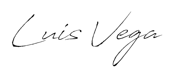 Create a personalized artistic stamp with Luis Vega in Antro_Vectra font. Perfect for visual artists, designers, and influencers. Luis Vega signature style 6 images and pictures png