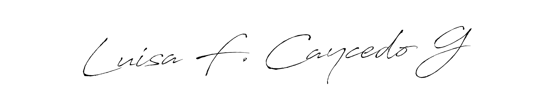 How to make Luisa F. Caycedo G name signature. Use Antro_Vectra style for creating short signs online. This is the latest handwritten sign. Luisa F. Caycedo G signature style 6 images and pictures png