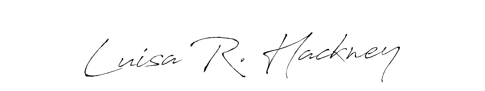 How to make Luisa R. Hackney name signature. Use Antro_Vectra style for creating short signs online. This is the latest handwritten sign. Luisa R. Hackney signature style 6 images and pictures png