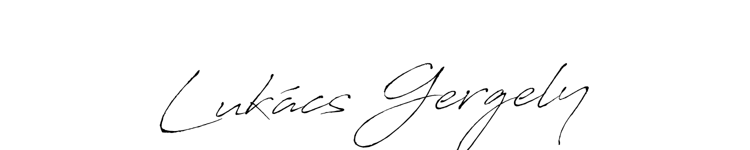 Create a beautiful signature design for name Lukács Gergely. With this signature (Antro_Vectra) fonts, you can make a handwritten signature for free. Lukács Gergely signature style 6 images and pictures png