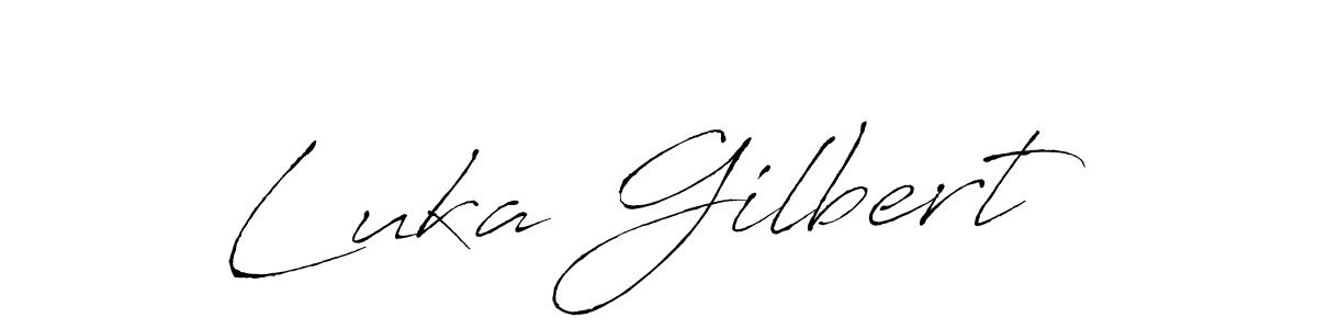Luka Gilbert stylish signature style. Best Handwritten Sign (Antro_Vectra) for my name. Handwritten Signature Collection Ideas for my name Luka Gilbert. Luka Gilbert signature style 6 images and pictures png