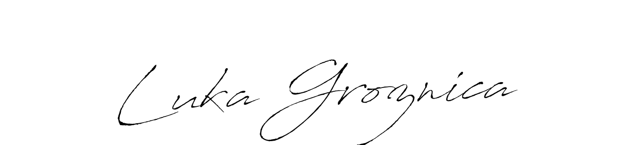 It looks lik you need a new signature style for name Luka Groznica. Design unique handwritten (Antro_Vectra) signature with our free signature maker in just a few clicks. Luka Groznica signature style 6 images and pictures png