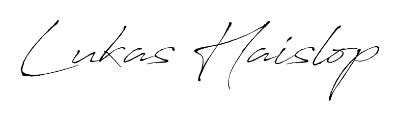 Achieve flawless digital penmanship with Lukas Haislop name in Antro_Vectra font. The perfect tool for creating online signatures. Lukas Haislop signature style 6 images and pictures png
