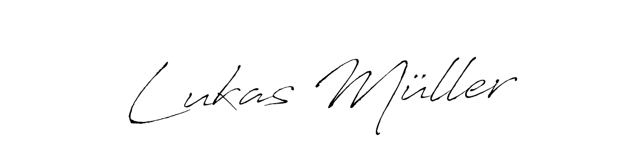 Lukas Müller stylish signature style. Best Handwritten Sign (Antro_Vectra) for my name. Handwritten Signature Collection Ideas for my name Lukas Müller. Lukas Müller signature style 6 images and pictures png