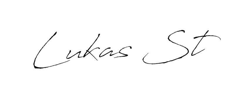 How to make Lukas St name signature. Use Antro_Vectra style for creating short signs online. This is the latest handwritten sign. Lukas St signature style 6 images and pictures png