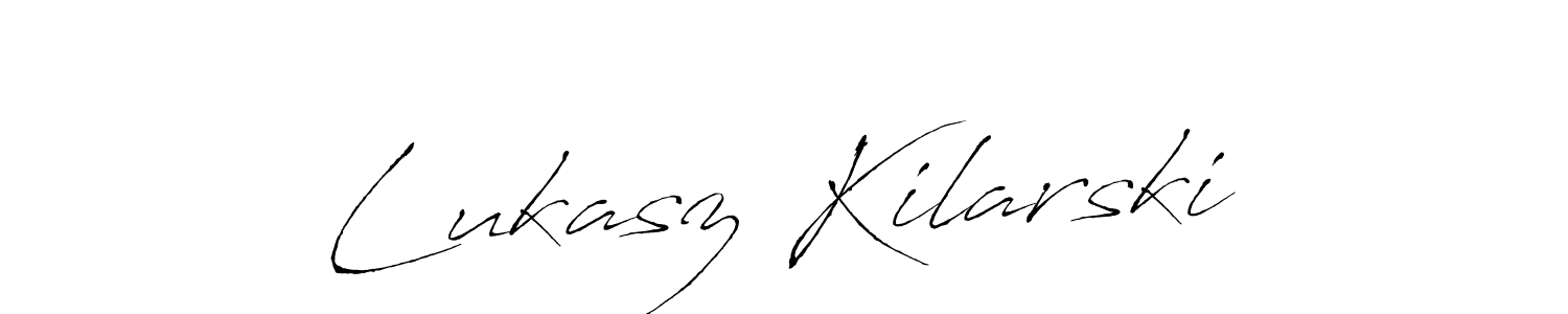 How to make Lukasz Kilarski name signature. Use Antro_Vectra style for creating short signs online. This is the latest handwritten sign. Lukasz Kilarski signature style 6 images and pictures png