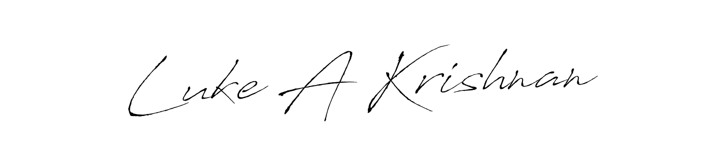 You should practise on your own different ways (Antro_Vectra) to write your name (Luke A Krishnan) in signature. don't let someone else do it for you. Luke A Krishnan signature style 6 images and pictures png