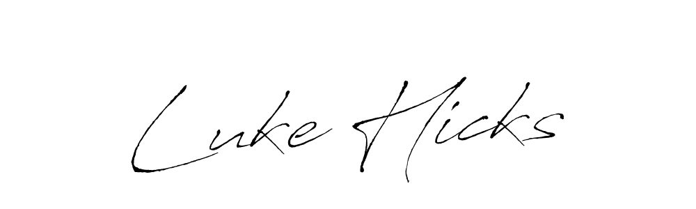 Luke Hicks stylish signature style. Best Handwritten Sign (Antro_Vectra) for my name. Handwritten Signature Collection Ideas for my name Luke Hicks. Luke Hicks signature style 6 images and pictures png