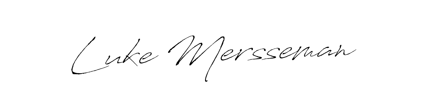 How to make Luke Mersseman name signature. Use Antro_Vectra style for creating short signs online. This is the latest handwritten sign. Luke Mersseman signature style 6 images and pictures png