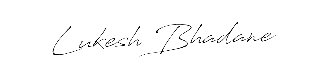 How to make Lukesh Bhadane name signature. Use Antro_Vectra style for creating short signs online. This is the latest handwritten sign. Lukesh Bhadane signature style 6 images and pictures png