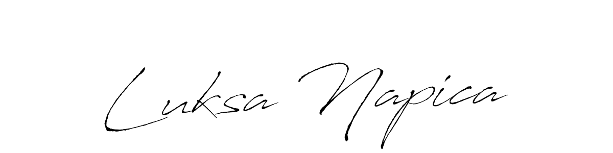 How to make Luksa Napica name signature. Use Antro_Vectra style for creating short signs online. This is the latest handwritten sign. Luksa Napica signature style 6 images and pictures png
