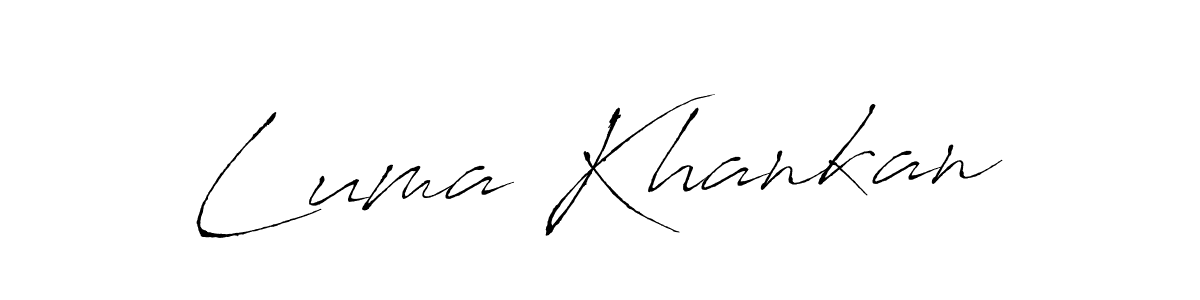 How to make Luma Khankan signature? Antro_Vectra is a professional autograph style. Create handwritten signature for Luma Khankan name. Luma Khankan signature style 6 images and pictures png