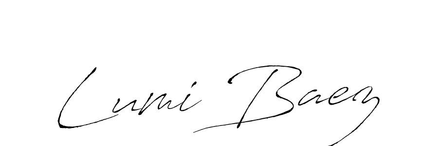 How to make Lumi Baez name signature. Use Antro_Vectra style for creating short signs online. This is the latest handwritten sign. Lumi Baez signature style 6 images and pictures png