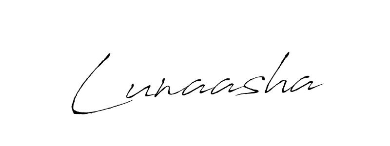 Make a beautiful signature design for name Lunaasha. With this signature (Antro_Vectra) style, you can create a handwritten signature for free. Lunaasha signature style 6 images and pictures png