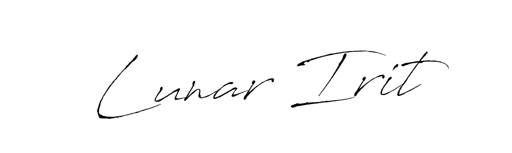 How to make Lunar Irit name signature. Use Antro_Vectra style for creating short signs online. This is the latest handwritten sign. Lunar Irit signature style 6 images and pictures png