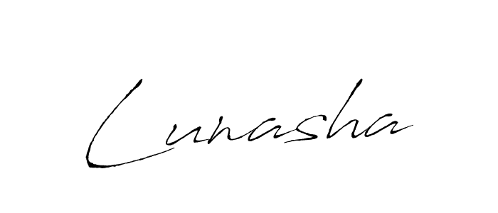 Use a signature maker to create a handwritten signature online. With this signature software, you can design (Antro_Vectra) your own signature for name Lunasha. Lunasha signature style 6 images and pictures png