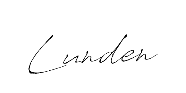 Lunden stylish signature style. Best Handwritten Sign (Antro_Vectra) for my name. Handwritten Signature Collection Ideas for my name Lunden. Lunden signature style 6 images and pictures png