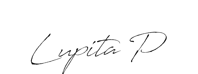 Make a beautiful signature design for name Lupita P. With this signature (Antro_Vectra) style, you can create a handwritten signature for free. Lupita P signature style 6 images and pictures png