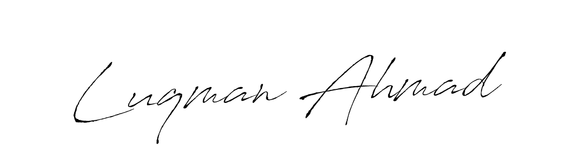 How to make Luqman Ahmad signature? Antro_Vectra is a professional autograph style. Create handwritten signature for Luqman Ahmad name. Luqman Ahmad signature style 6 images and pictures png