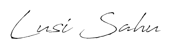 Try this chic Lusi Sahu handwritten sign style. Using Antro_Vectra font elements, it gives your name a sleek, memorable identity. Lusi Sahu signature style 6 images and pictures png