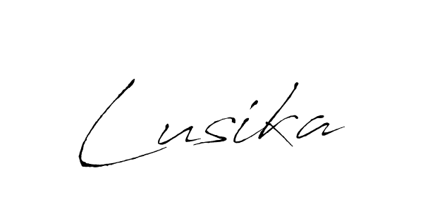 Use a signature maker to create a handwritten signature online. With this signature software, you can design (Antro_Vectra) your own signature for name Lusika. Lusika signature style 6 images and pictures png