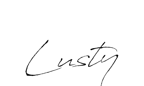 Use a signature maker to create a handwritten signature online. With this signature software, you can design (Antro_Vectra) your own signature for name Lusty. Lusty signature style 6 images and pictures png