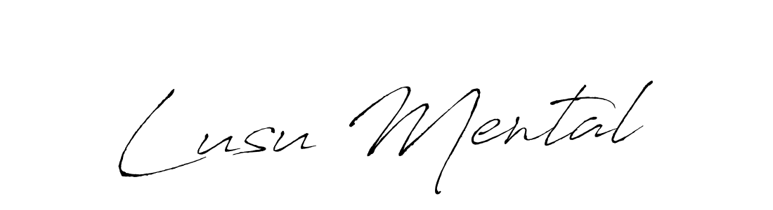 Similarly Antro_Vectra is the best handwritten signature design. Signature creator online .You can use it as an online autograph creator for name Lusu Mental. Lusu Mental signature style 6 images and pictures png