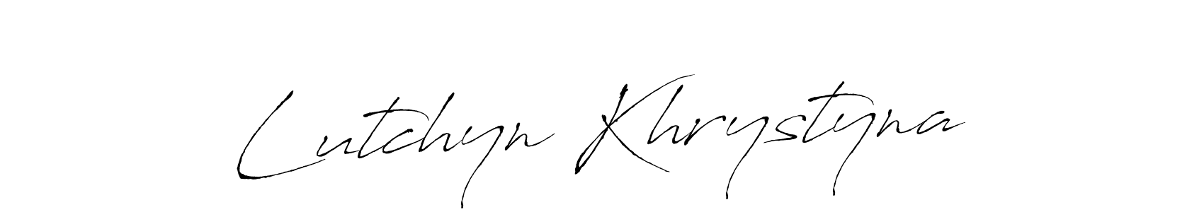Similarly Antro_Vectra is the best handwritten signature design. Signature creator online .You can use it as an online autograph creator for name Lutchyn Khrystyna. Lutchyn Khrystyna signature style 6 images and pictures png
