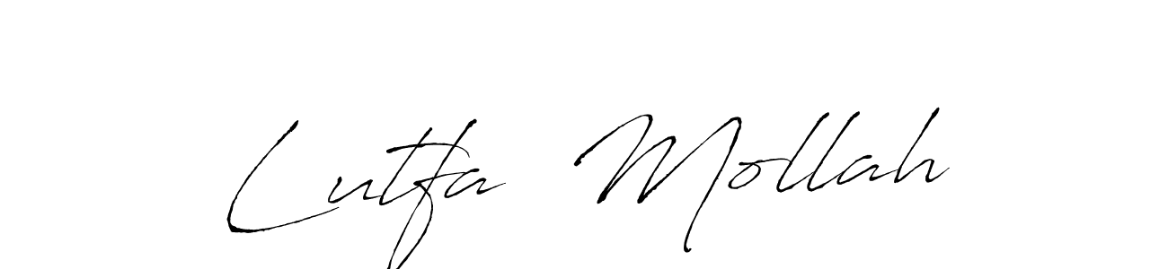 This is the best signature style for the Lutfa  Mollah name. Also you like these signature font (Antro_Vectra). Mix name signature. Lutfa  Mollah signature style 6 images and pictures png