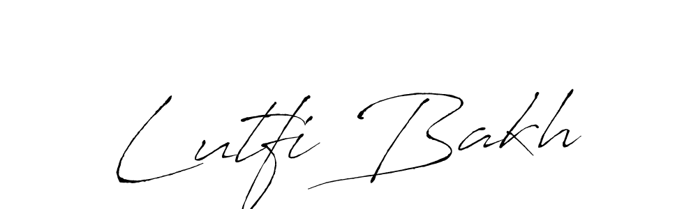How to make Lutfi Bakh name signature. Use Antro_Vectra style for creating short signs online. This is the latest handwritten sign. Lutfi Bakh signature style 6 images and pictures png
