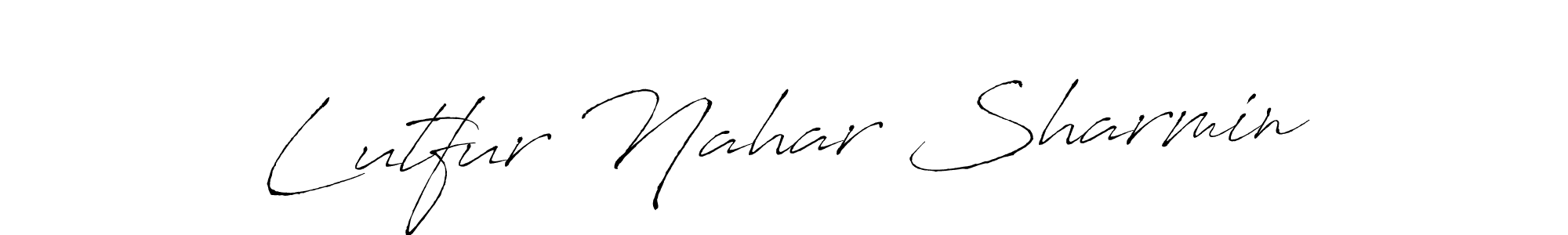 Create a beautiful signature design for name Lutfur Nahar Sharmin. With this signature (Antro_Vectra) fonts, you can make a handwritten signature for free. Lutfur Nahar Sharmin signature style 6 images and pictures png