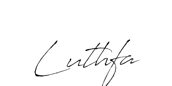 Create a beautiful signature design for name Luthfa. With this signature (Antro_Vectra) fonts, you can make a handwritten signature for free. Luthfa signature style 6 images and pictures png