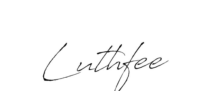 Antro_Vectra is a professional signature style that is perfect for those who want to add a touch of class to their signature. It is also a great choice for those who want to make their signature more unique. Get Luthfee name to fancy signature for free. Luthfee signature style 6 images and pictures png