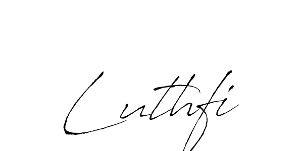 Luthfi stylish signature style. Best Handwritten Sign (Antro_Vectra) for my name. Handwritten Signature Collection Ideas for my name Luthfi. Luthfi signature style 6 images and pictures png