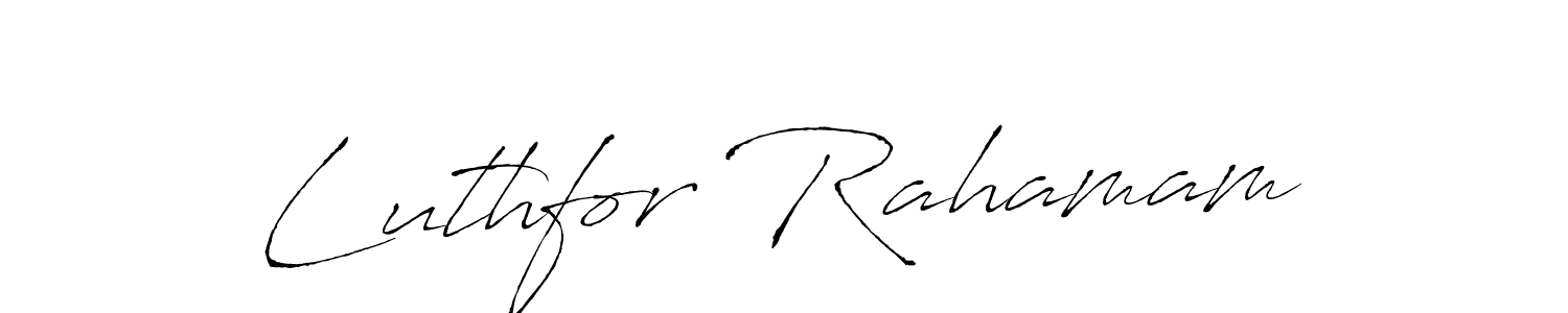 Luthfor Rahamam stylish signature style. Best Handwritten Sign (Antro_Vectra) for my name. Handwritten Signature Collection Ideas for my name Luthfor Rahamam. Luthfor Rahamam signature style 6 images and pictures png