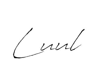 Design your own signature with our free online signature maker. With this signature software, you can create a handwritten (Antro_Vectra) signature for name Luul. Luul signature style 6 images and pictures png