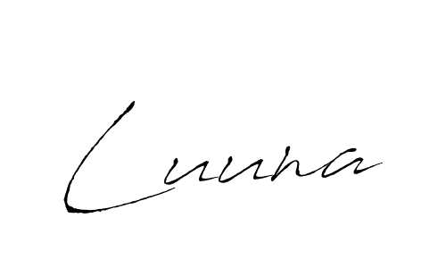 Design your own signature with our free online signature maker. With this signature software, you can create a handwritten (Antro_Vectra) signature for name Luuna. Luuna signature style 6 images and pictures png