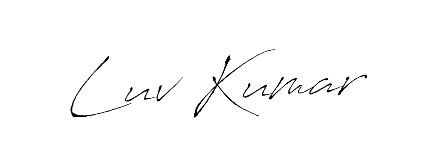 You should practise on your own different ways (Antro_Vectra) to write your name (Luv Kumar) in signature. don't let someone else do it for you. Luv Kumar signature style 6 images and pictures png