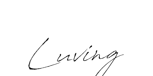 Luving stylish signature style. Best Handwritten Sign (Antro_Vectra) for my name. Handwritten Signature Collection Ideas for my name Luving. Luving signature style 6 images and pictures png