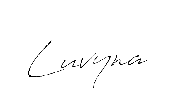 Use a signature maker to create a handwritten signature online. With this signature software, you can design (Antro_Vectra) your own signature for name Luvyna. Luvyna signature style 6 images and pictures png
