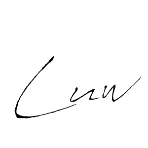 Use a signature maker to create a handwritten signature online. With this signature software, you can design (Antro_Vectra) your own signature for name Luw. Luw signature style 6 images and pictures png